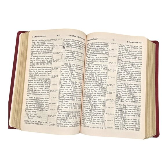Holy Bible NKJV Giant Print Center-Column Reference Bible Red Faux Leather 1982 - Picture 11 of 16